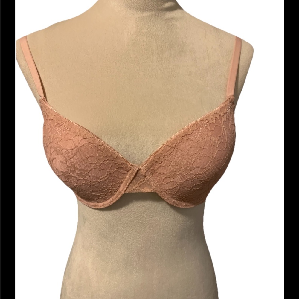 Body Glamour Racer Back  Convertible Bra Blush Lightly Lined 36C Underwire